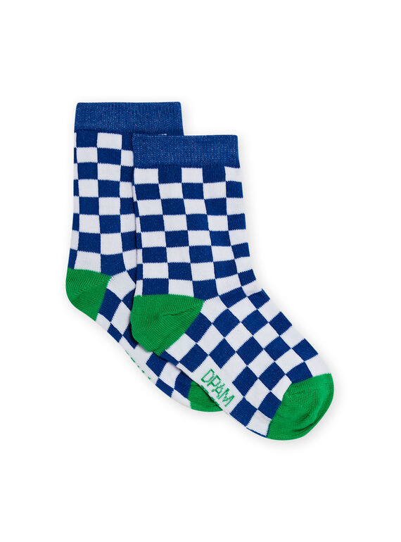 Calcetines de color azul inglés, blanco y verde de cuadros, para niño :  comprar online - Calcetines