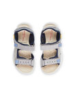 Sandalias de piel de serraje de color gris ROSANDSOFT / 23KK3662D0E940