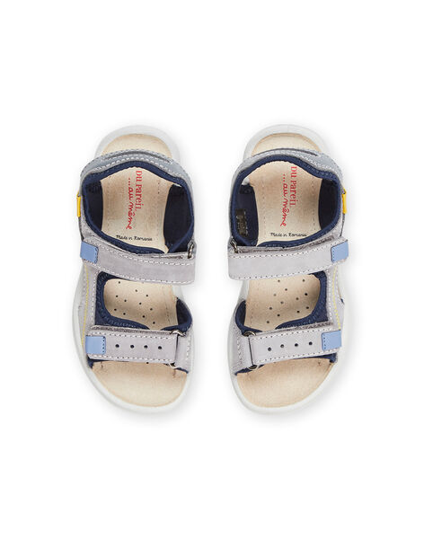 Sandalias de piel de serraje de color gris ROSANDSOFT / 23KK3662D0E940