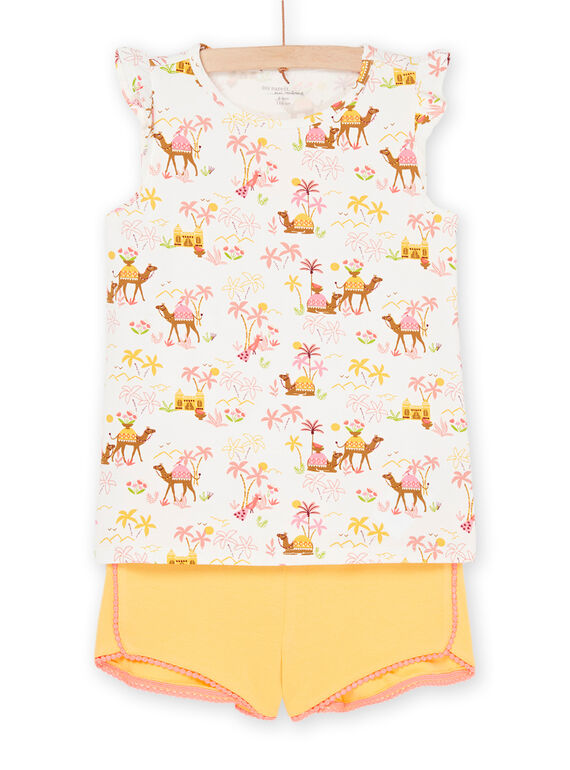 Pijama crudo y amarillo con estampado de desierto REFAPYJCAM / 23SH11H3PYJ001