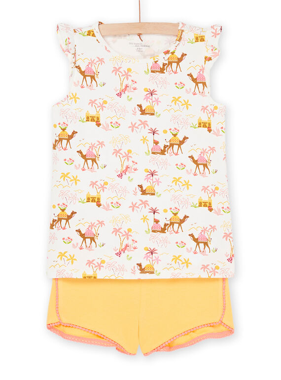 Pijama crudo y amarillo con estampado de desierto REFAPYJCAM / 23SH11H3PYJ001