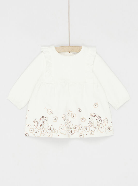 Vestido blanco roto con estampado de erizos SOU1ROB / 23WF0311ROBA001