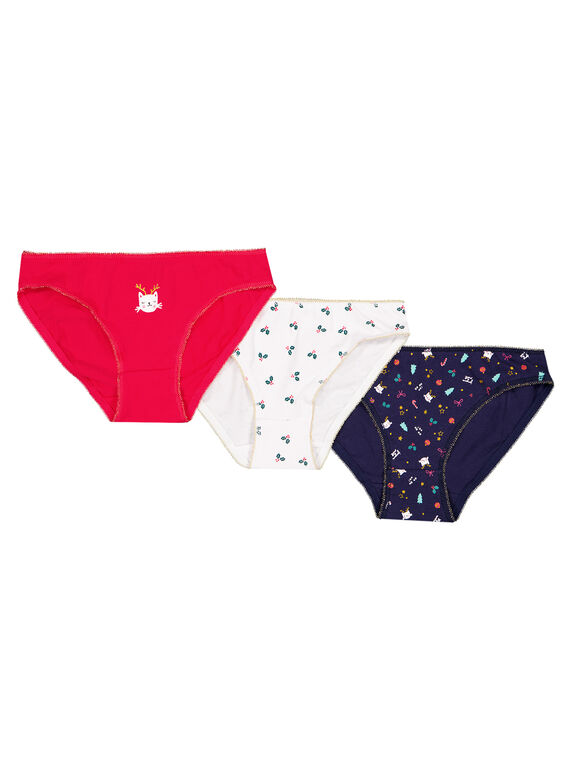 Pack de 3 braguitas de punto fino para niña GEFALOTNO / 19WH11N2SLIF521