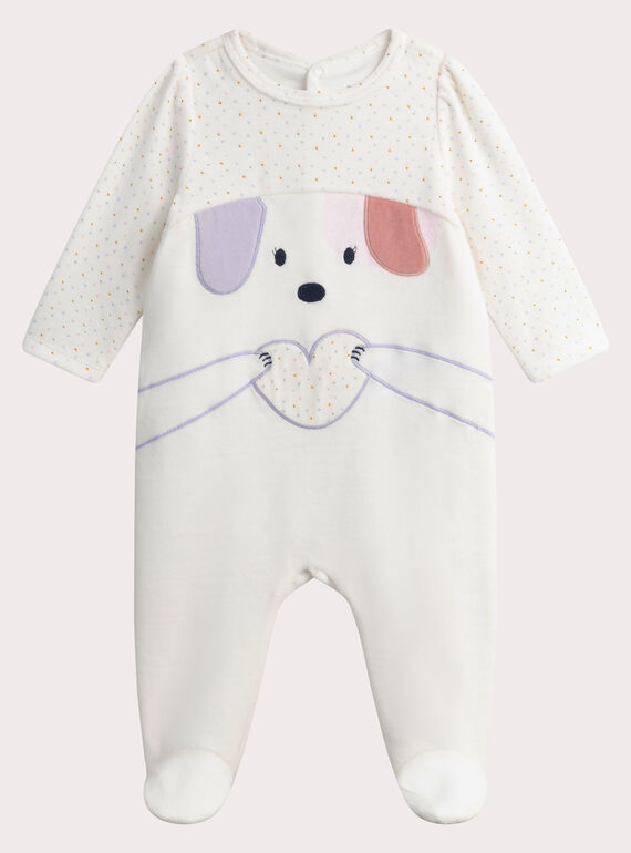 Pelele de terciopelo color crudo para bebé niña WEFIGREAN / 25SH1393GRE001