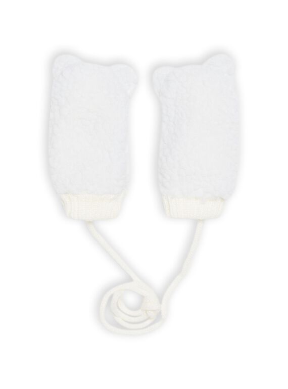 Manoplas de color crudo con estampado de fantasía para bebé niño MYUGROMOU / 21WI1061GAN001