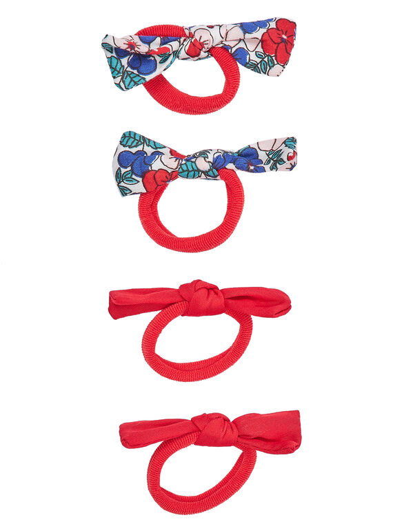 Pack de 4 gomas para el pelo con lazos (2 con estampado de flores + 2 lisas) JYAJACLIC2 / 20SI01B1BRT050