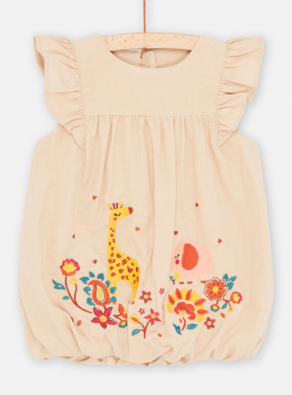 Vestido de color arena con estampado de animales SICOUROB2 / 23WG09L2ROB808