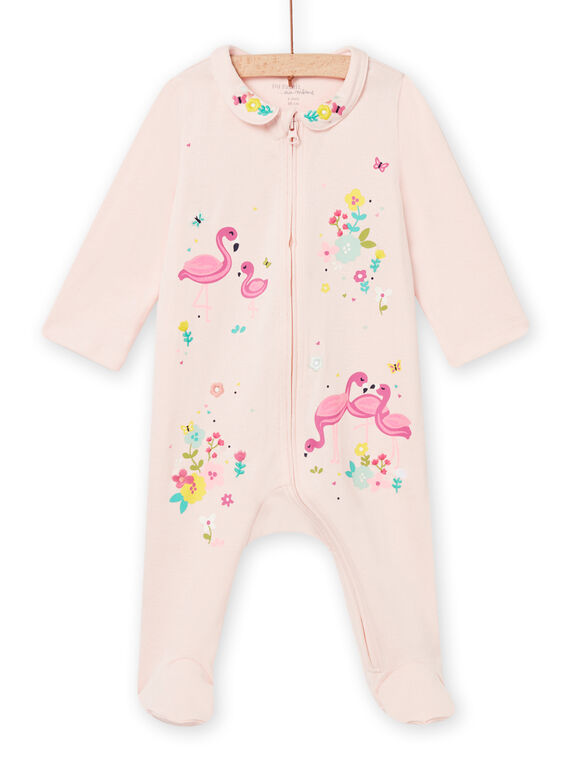 Pelele con estampado floral y flamencos para bebé niña NEFIGREFLAM / 22SH13G1GRE307