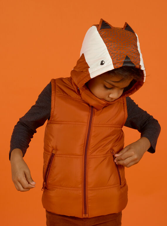 Chaleco con capucha y estampado de zorro para niño MOGRODOU2 / 21W90251BLOE402