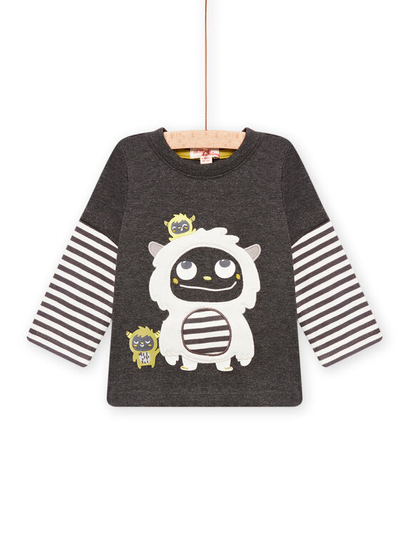 Camiseta de manga larga gris antracita para bebé niño MUHITEE2 / 21WG10U2TML944