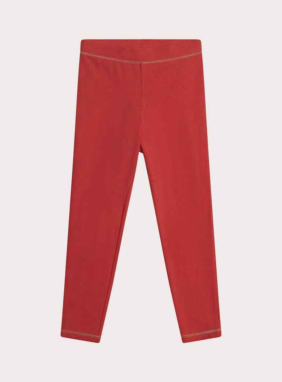 Leggings rojos para niña XYAJOLEG2 / 25WI01E3CALF505