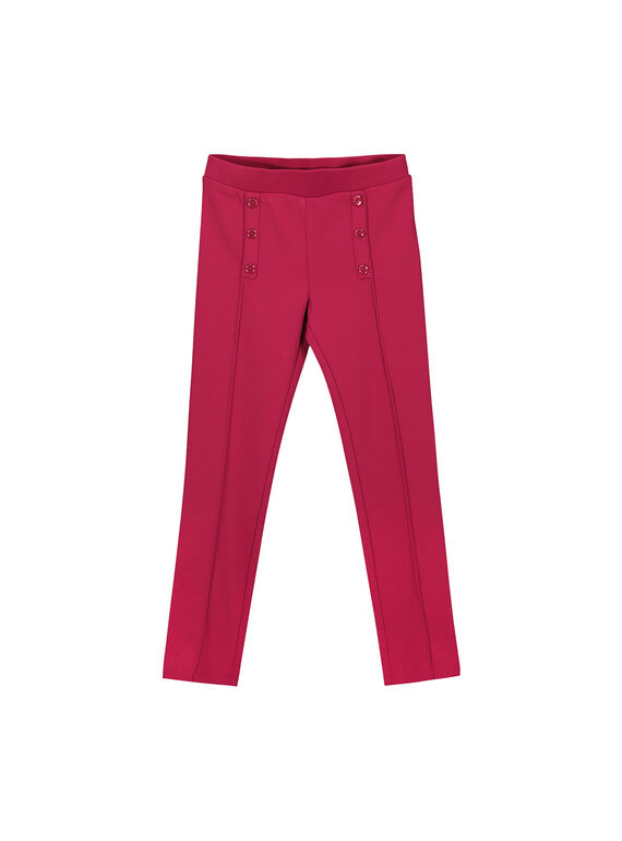 Pantalón de punto milano de color rosa para niña FAJOPANT2 / 19S90131D2B304
