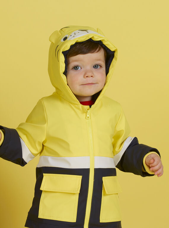 Impermeable amarillo con estampado de tigre para bebé niño MUGROIMP / 21WG1051IMP102