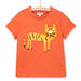 Camiseta de color calabaza con estampado de leopardo para niño