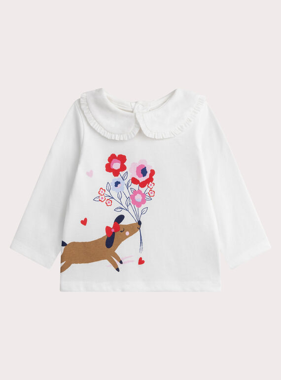 Camiseta color crudo bebé niña WIKABRA2 / 25SG0933BRAA001