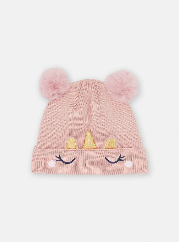 Gorro rosa con dibujo de unicornio SYAJOBON1 / 23WI0193BON303