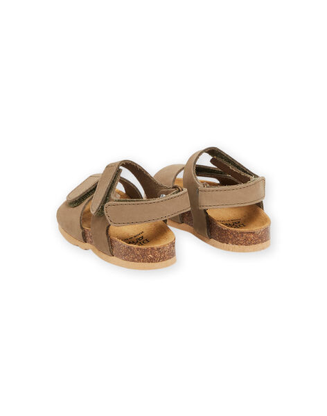 Sandalias de piel de color caqui RUNUKAKI / 23KK3861SLB604