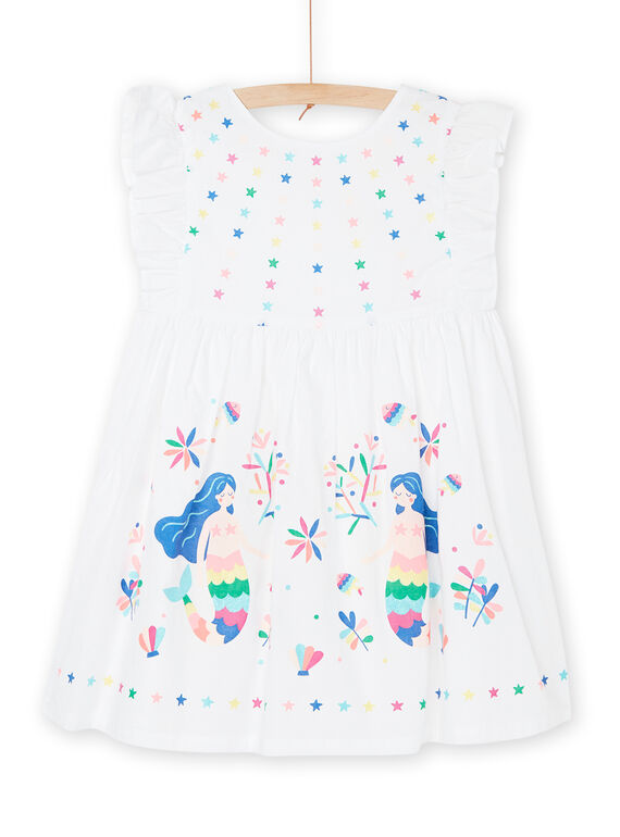 Vestido blanco con estampado de sirenas y estrellas RAPOPROB2 / 23S901X3ROB000