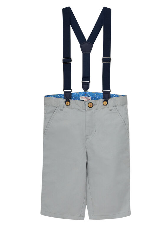 Bermudas de color gris con tirantes para niño JOSOBER3 / 20S90281BERJ917