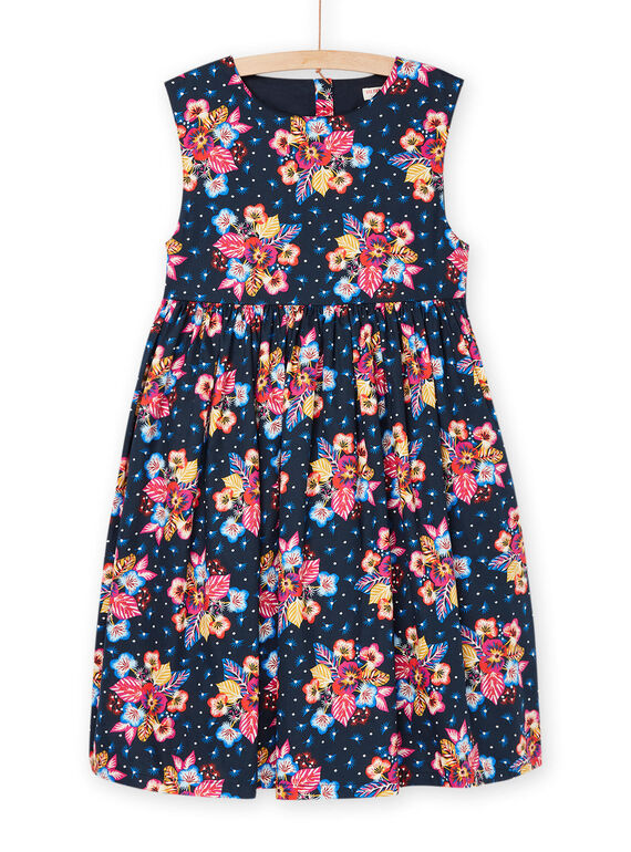 Vestido negro con estampado de flores RAJUNROB1 / 23S901U3ROBC243