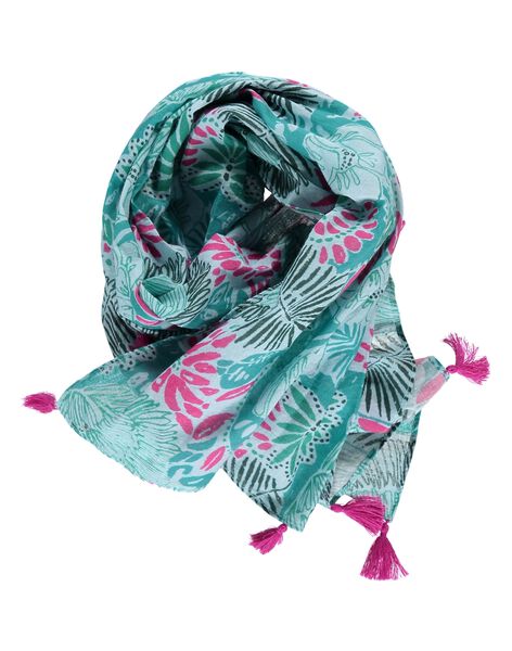 Girls' tropical print scarf CYADOUFOUL / 18SI01J1FOU099