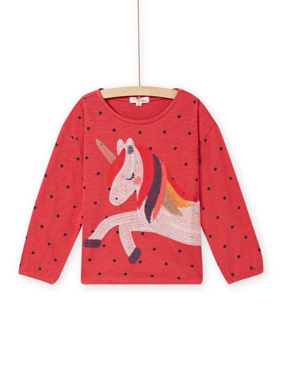 Camiseta de lunares con bordado de unicornio para niña NAVITEE2 / 22S901M2TML409