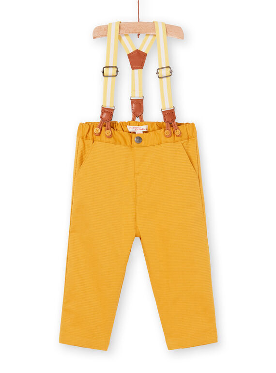 Pantalón amarillo y tirantes de rayas, para bebé niño LUBALPAN / 21SG10O1PAN117