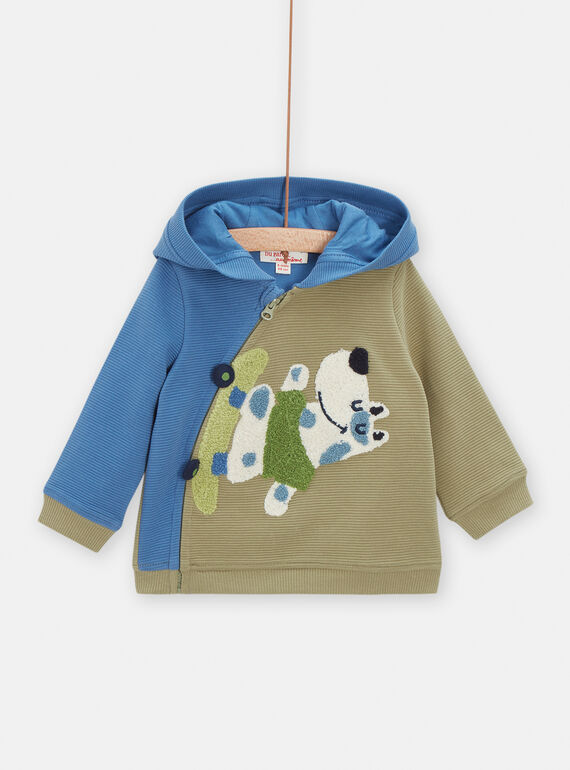 Cárdigan caqui con dibujo de perro para bebé niño VUGAGIL / 24WG1011GILG608
