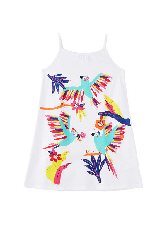 Camisón de tirantes finos de color blanco para niña JEFACHU1 / 20SH11U2CHN000