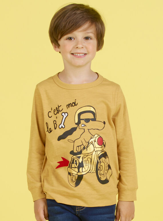 Camiseta de color mostaza para niño MOMIXTEE3 / 21W902J5TMLB101