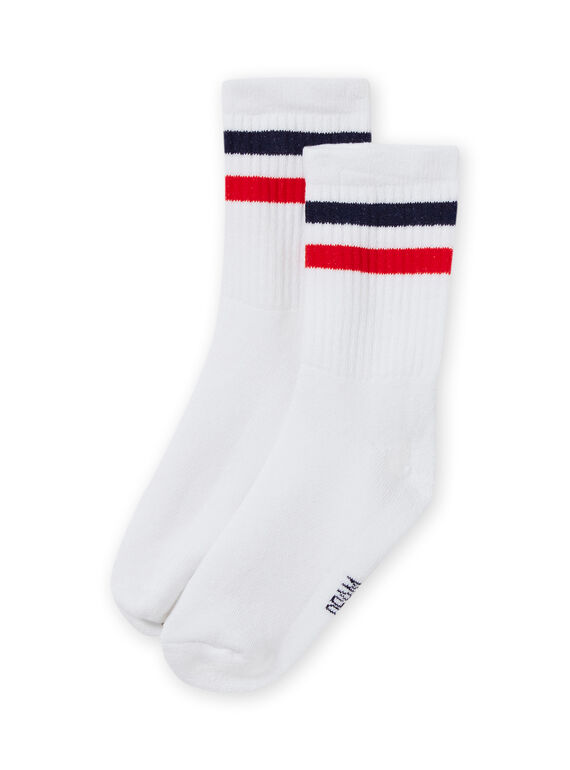 Calcetines blancos de rayas de colores para niño MYOJOCHOS1 / 21WI0212SOQ000