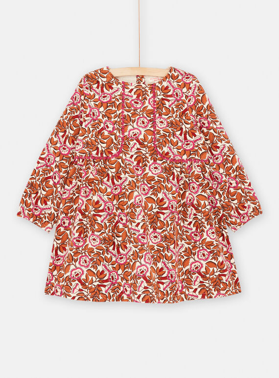 Vestido crudo con estampado floral para niña SALOROB1 / 23W901R2ROB003