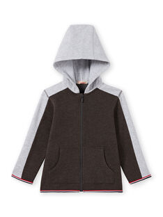 Sudadera de chándal de color antracita y gris jaspeado con capucha para niño MOJOJOH2 / 21W90213JGH944