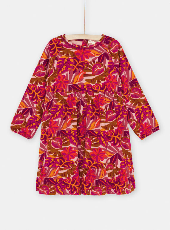 Vestido rosa con estampado de flores SACOUROB1 / 23W901L3ROBD329