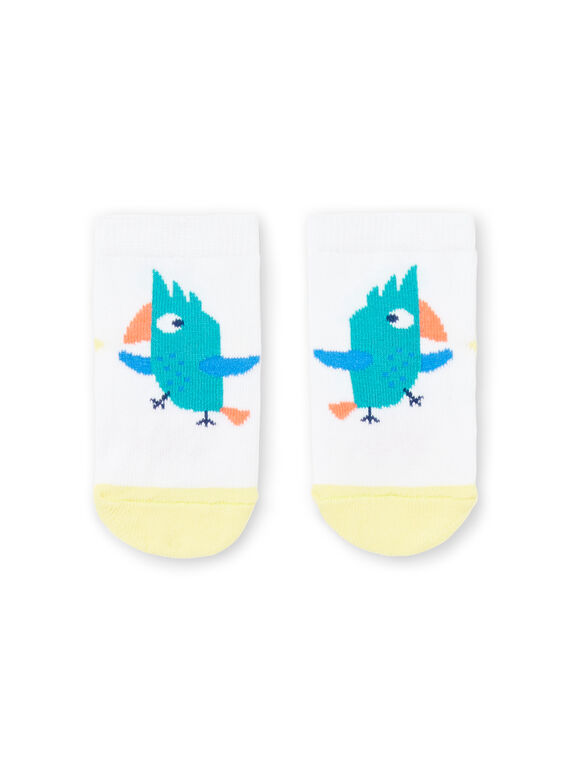 Calcetines de color blanco con estampado de loro para bebé niño JYUMARCHO2 / 20SI10P1SOQ000