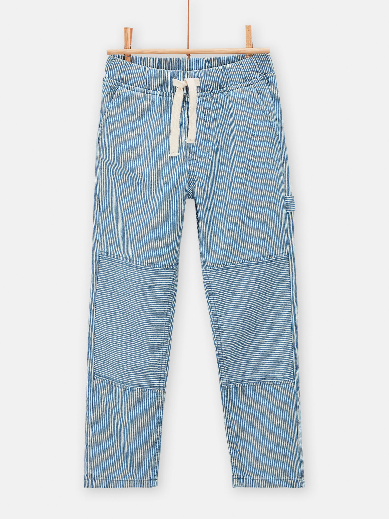 Pantalon blanco rayas discount azules