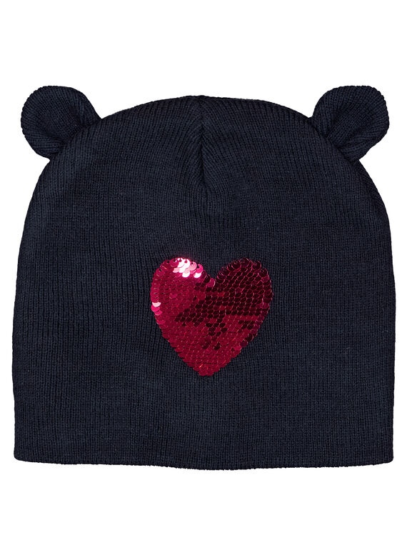 Gorro con corazón y lentejuelas reversibles GYAMUBON / 19WI01F1BON070