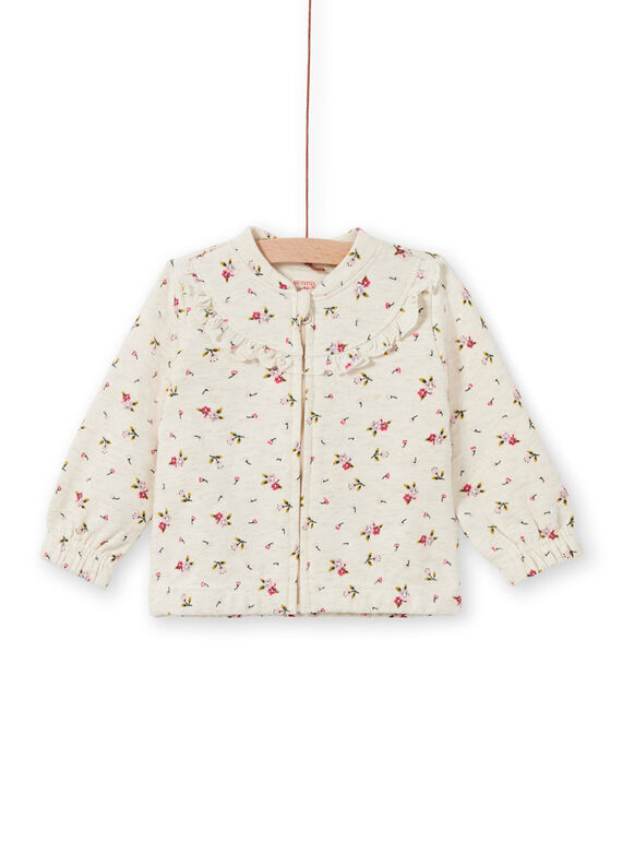 Sudadera de chándal beige con estampado floral, para niña MIKAHOJOG / 21WG09I1JGHA011