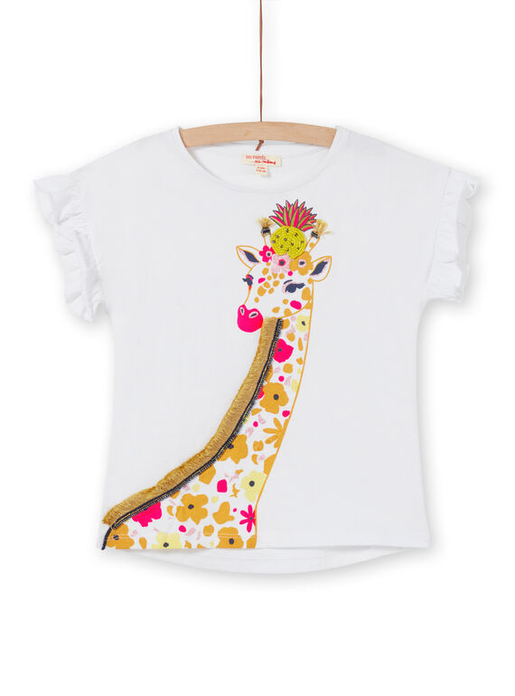 Camiseta de color blanco y naranja con estampado de jirafa LAJAUTI4 / 21S901O4TMC000