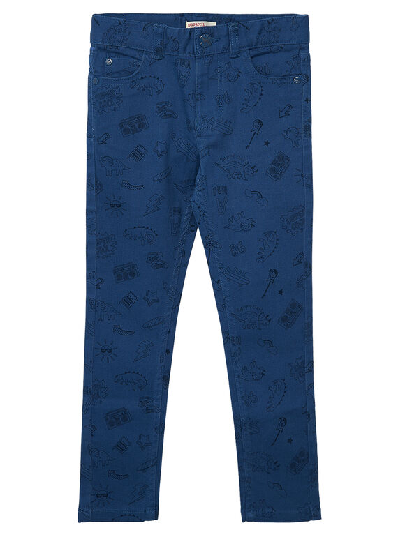 Pantalón slim de color azul con estampado para niño JOGRAPAN2 / 20S902E1PAN622