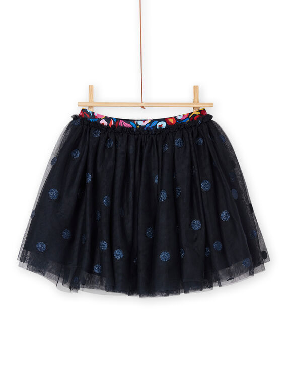 Falda negra de tul con estampado con brillo RAJUNJUP1 / 23S901U2JUPC243