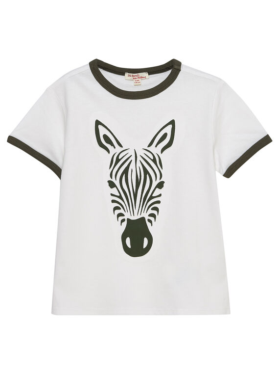 Camiseta de manga corta de color crudo con cebra para niño JODUTI6 / 20S902O6TMC001