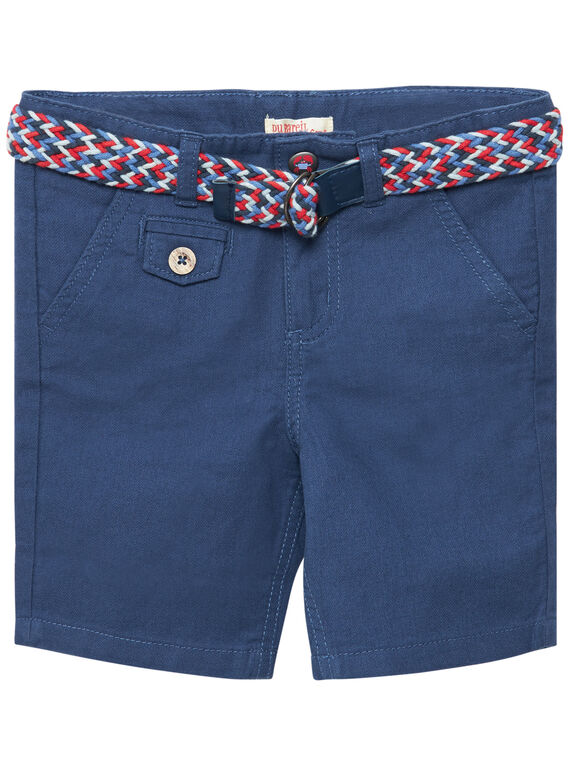 Bermudas de vestir de color azul con cinturón extraíble para niño JOCEABER3 / 20S902N1BER205