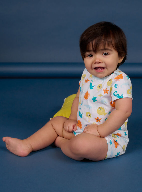 Mono blanco con estampado marino, para bebé niño NEGAGREPOI / 22SH14H3GRE000
