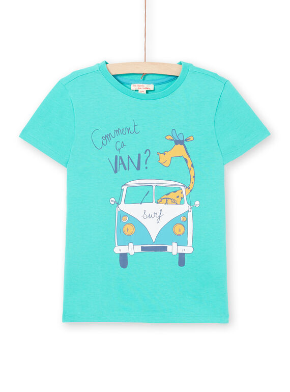 Camiseta de manga corta de color turquesa, para niño LOJOTI7 / 21S902F1TMC600