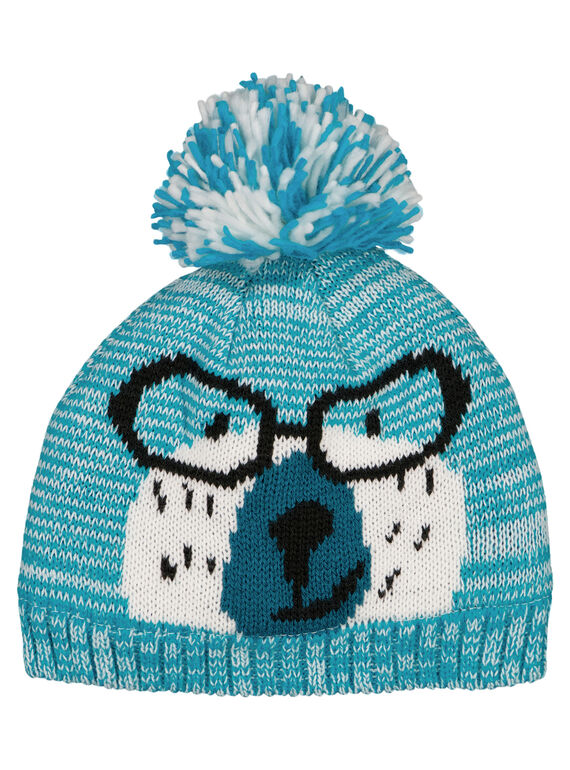 Gorro con borla y estampado de oso GYOTUBON / 19WI02Q1BONC217
