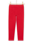 Leggings de color rojo con detalles dorados para niña MYAJOLEG1 / 21WI0113CAL511