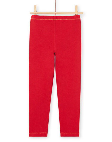 Leggings de color rojo con detalles dorados para niña MYAJOLEG1 / 21WI0113CAL511