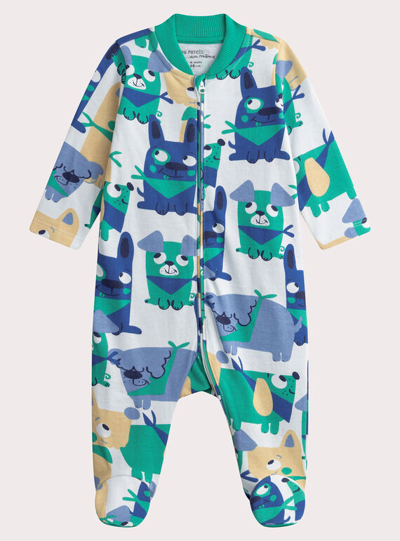 Pelele estampado azul para bebé niño WEGAGREMIX / 25SH1493GREC236