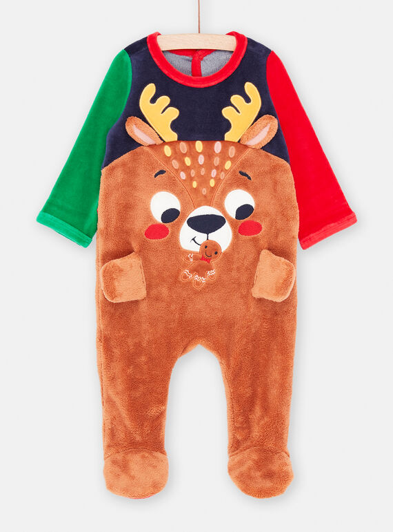 Pelele de Navidad de color azul noche y marrón para bebé niño SEGAGRENOREN / 23WH14T2GRE705